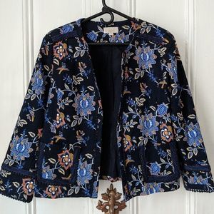 *Sold* LOFT Primavera Open Front Floral Blazer Jacket